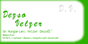 dezso velzer business card